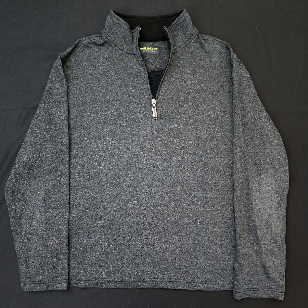 Men's Gray John Bartlett Size L Quarter Zip